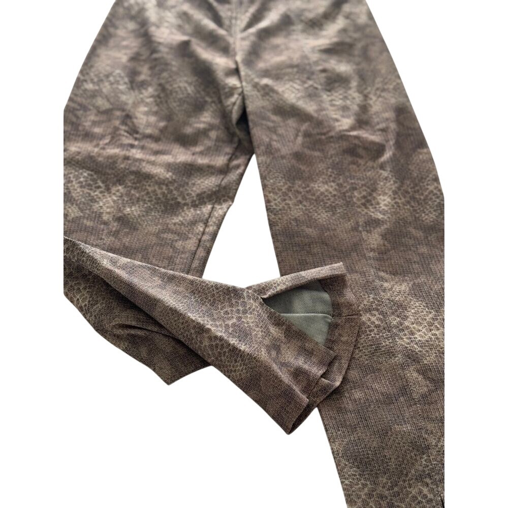 Mesmerize Snakeskin Print Pants Womens‎ 10 Brown Excellent High Rise Ankle Slit